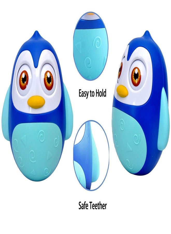 KRIMION® Roly Poly Baby Toys 6 to 12 Months Developmental, Tummy Time Wobbler Toy for Baby, Penguin Tumbler Wobbler Toys for Infant Boy Girl Gifts (Blue) - Image 3